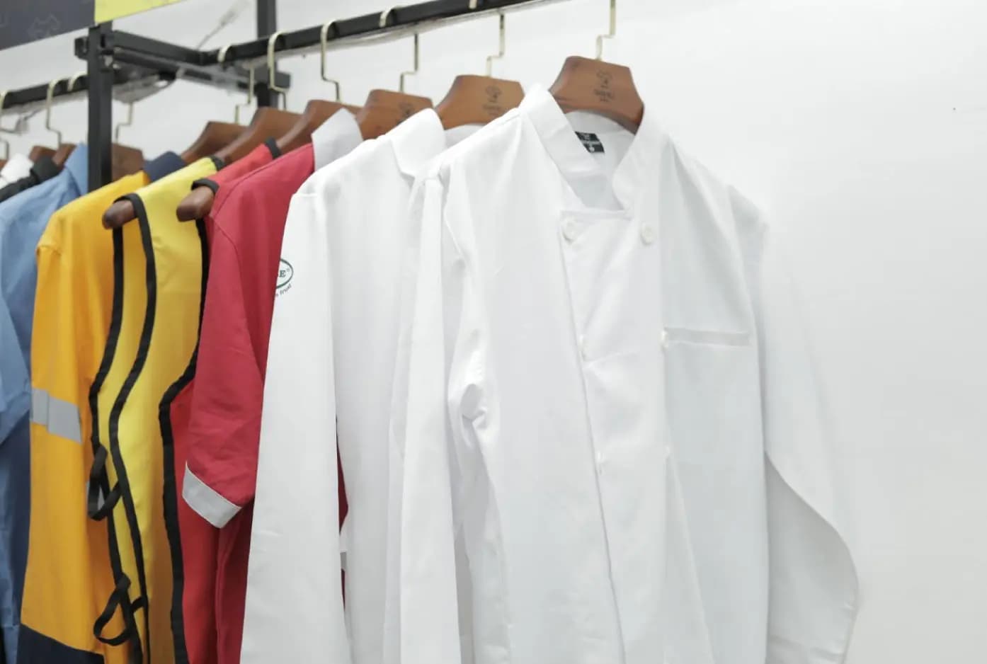 White formal shirts on the rail