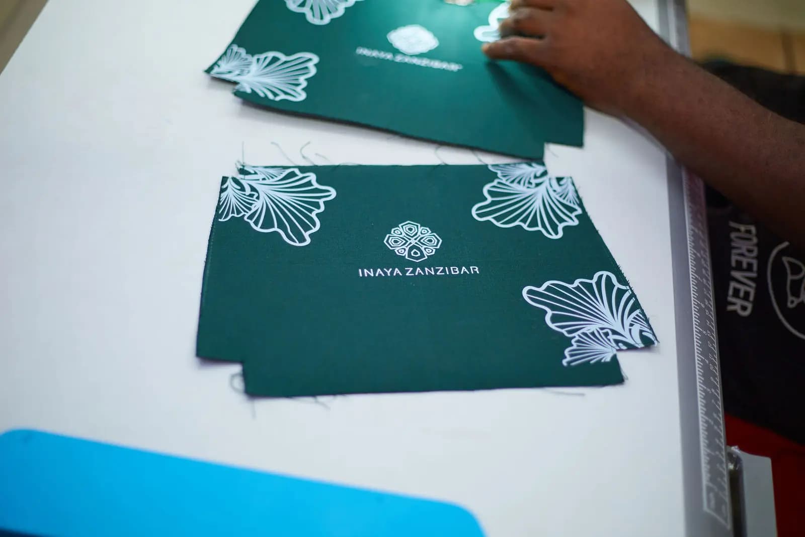 Screen printed panel cut for a client's garment