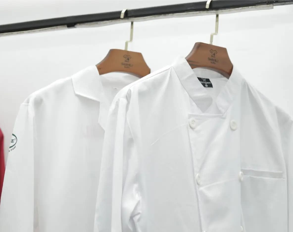 Chef jackets on the rail
